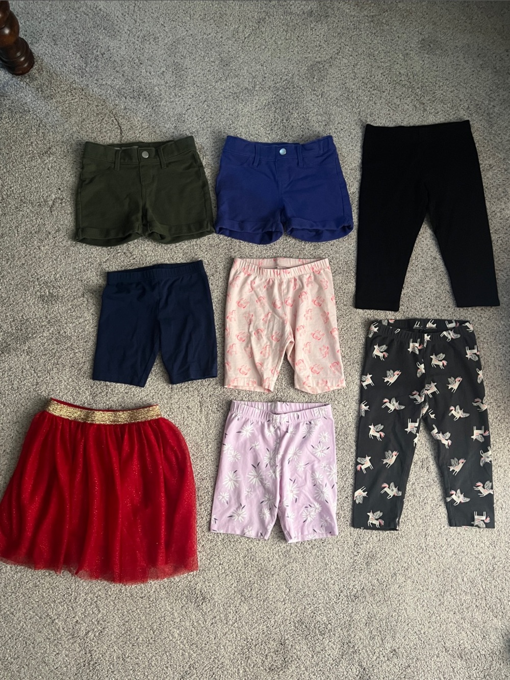 Girls Assorted Shorts, Capris, and Skirt Bundle - Multi-Color - Size 6/6x